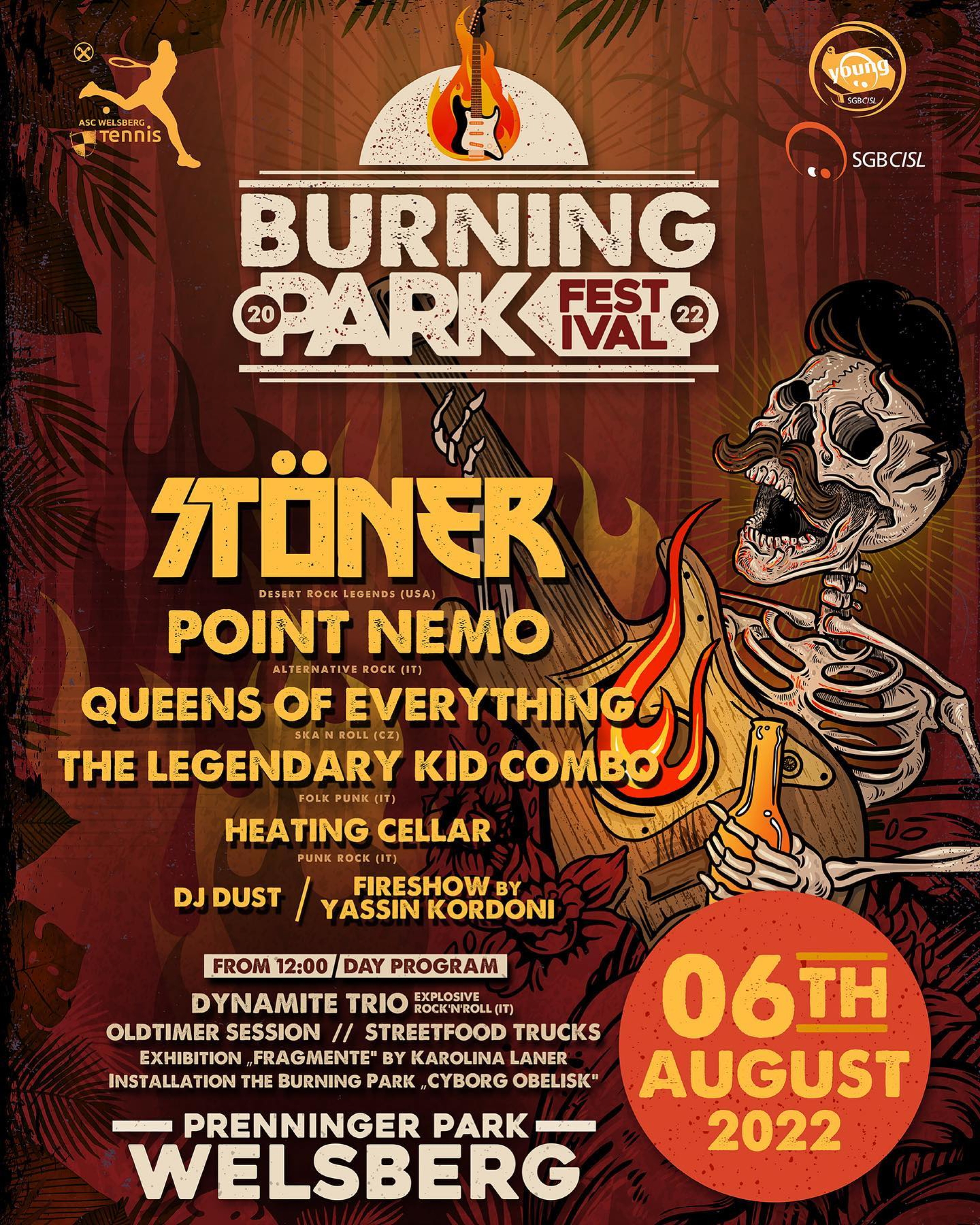 Wartet mit einem Highlight als headliner auf: Das diesjährige „Burning Park Festival” in Welsberg holt die amerikanische Band Stöner ins Pustertal.