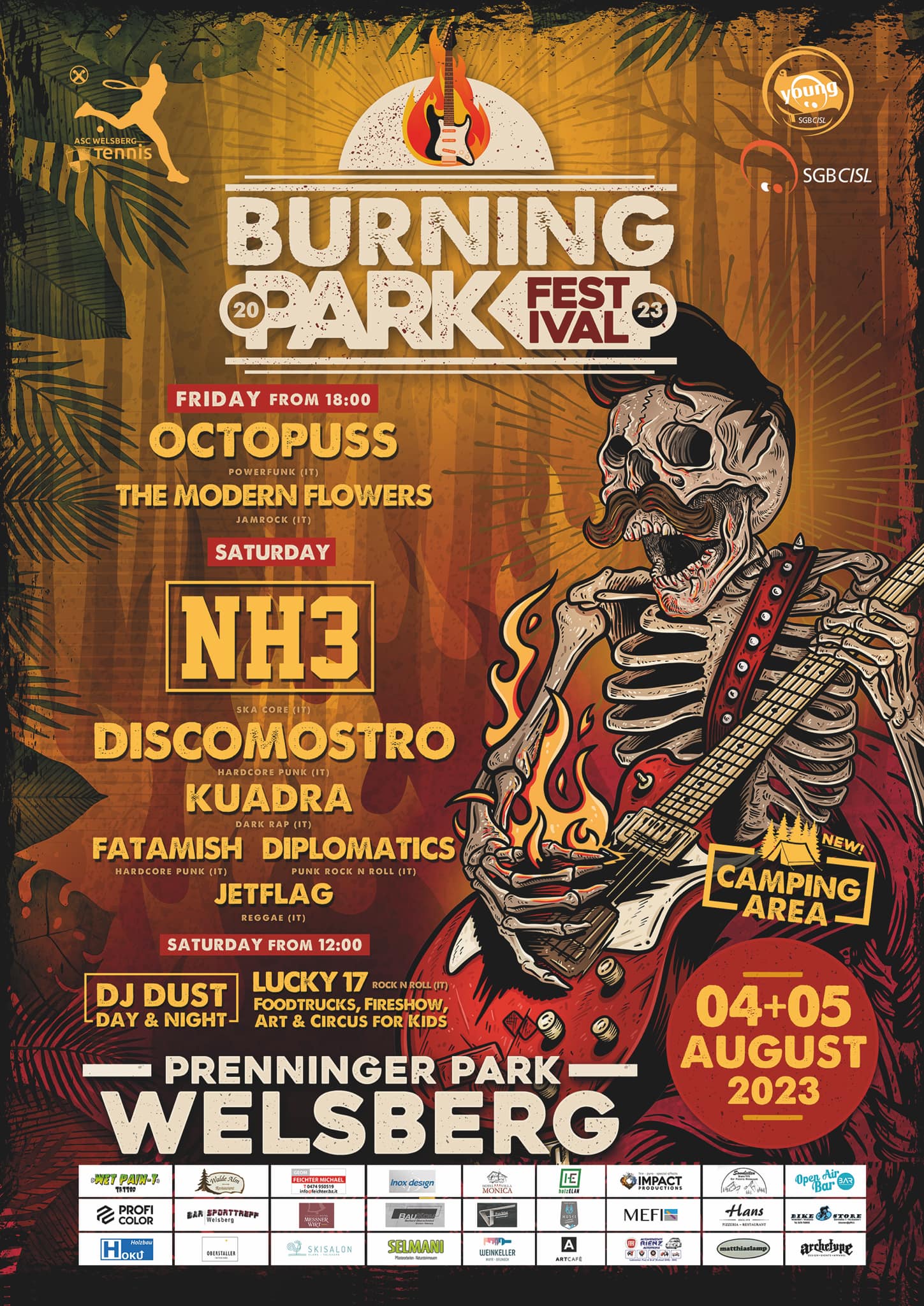 Beibehalten was gut ist und gleichzeitig Neues bieten: Der Flyer zur diesjährigen Ausgabe des „Burning Park“-Festivals in Welsberg.