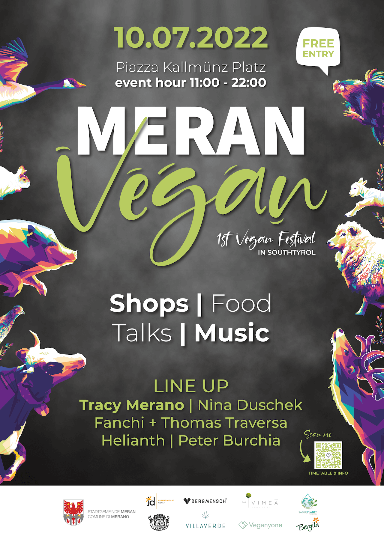 Eine gute Möglichkeit, sie (zum ersten Mal?) konkret mit dem Veganismus auseinanderzusetzen: Das Festival „Meran Vegan” findet heuer zum ersten Mal statt, mit Informationstransfer und viel Live-Musik.