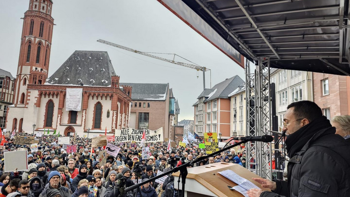 Demo gegen Rechtsextremismus in Frankfurt