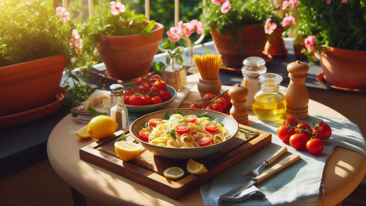 Sommerpasta mit Zitrone