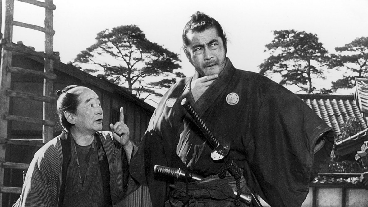 Bild auf dem Film Yojimbo, 2 Männer sind zu sehen