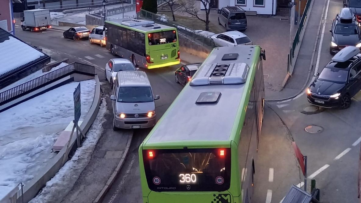 Stau in St. Ulrich