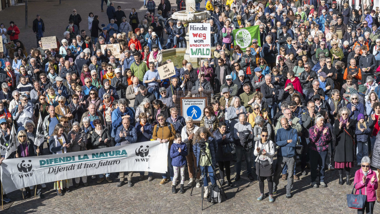 Protest in Kaltern gegen Speicherbecken