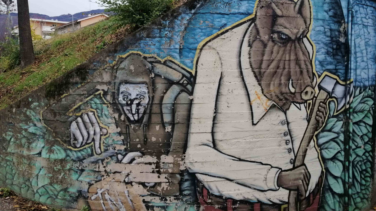 Niemand weiß, wann Netanjahus Killerkommandos wieder zuschlagen werden. Graffiti in Bozen. Foto: T. Benedikter