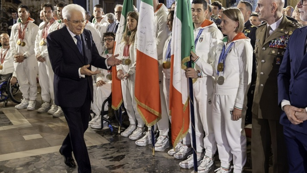 Mattarella e gli atleti olimpici e paralimpici di Milano-Cortina
