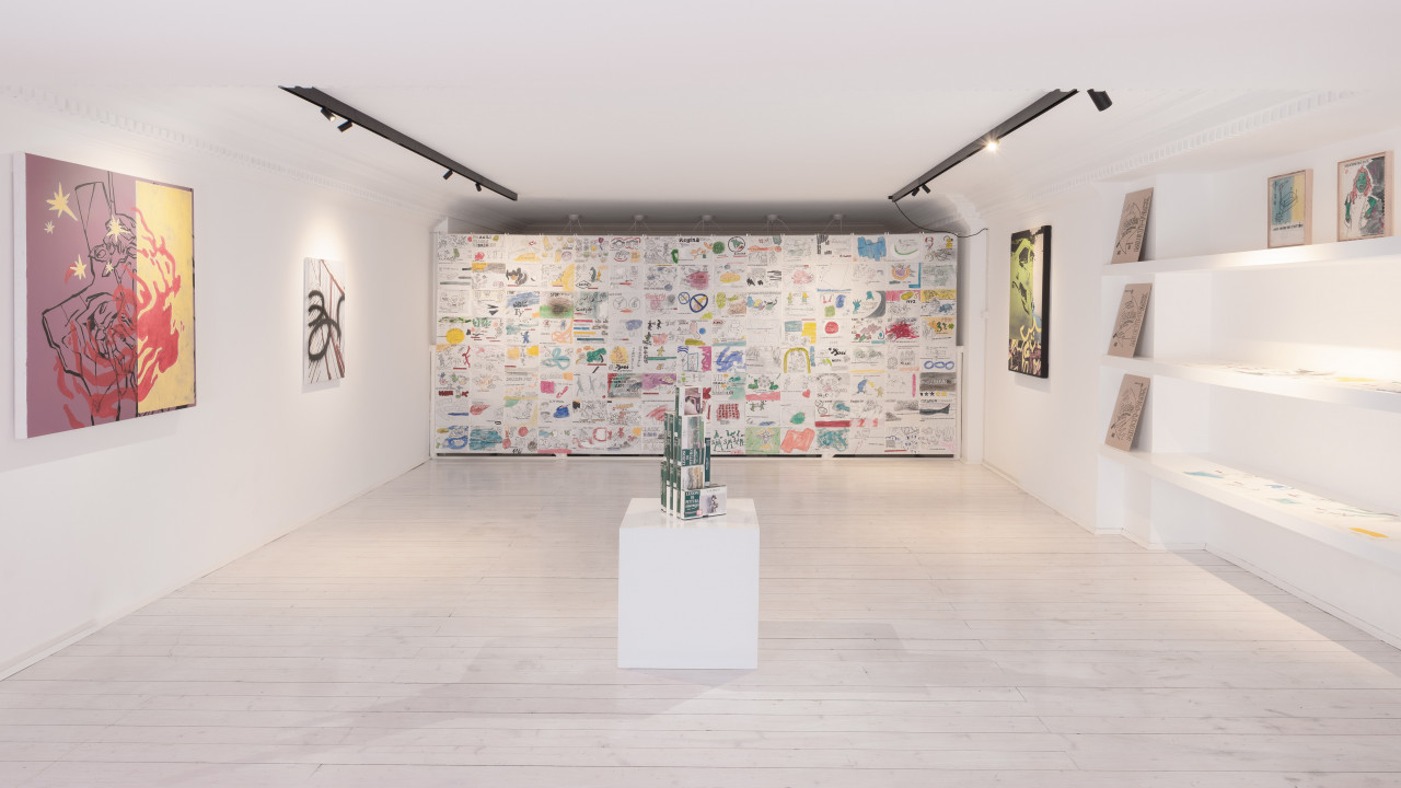Lezioni di pittura: un immagine del nuovo allestimento a Spazio Cut
