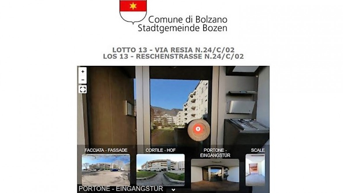 Asta immobiliare del Comune, tour online