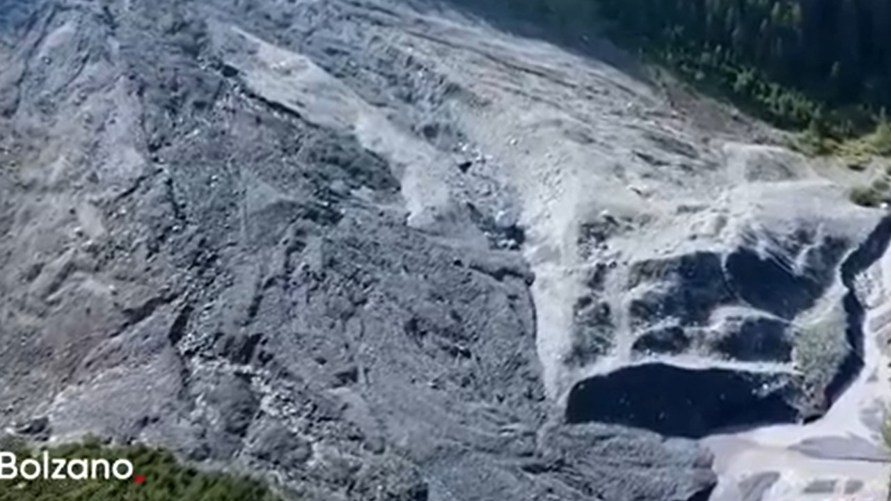 Colata di detriti sull'Ortles dal drone