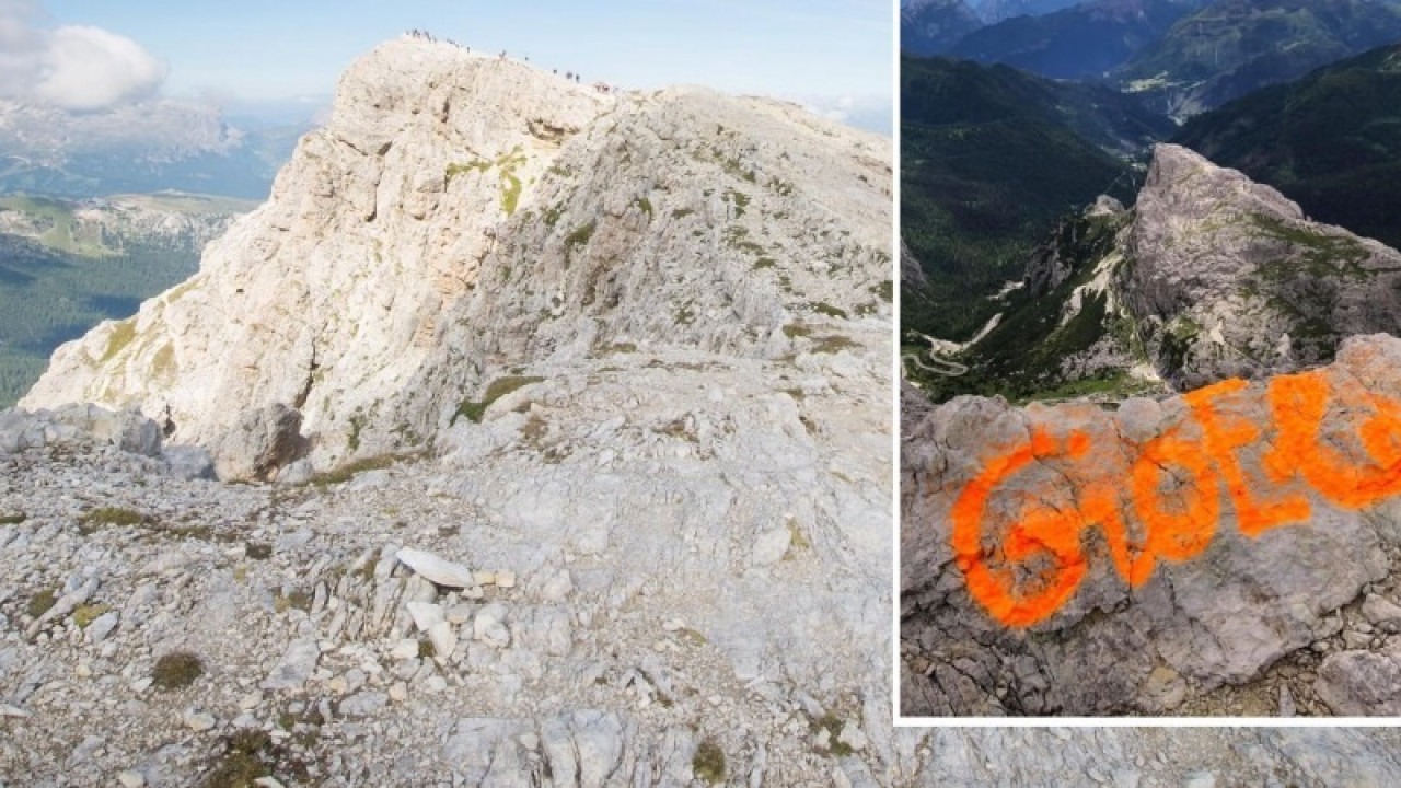 Lagazuoi, vandali Dolomiti