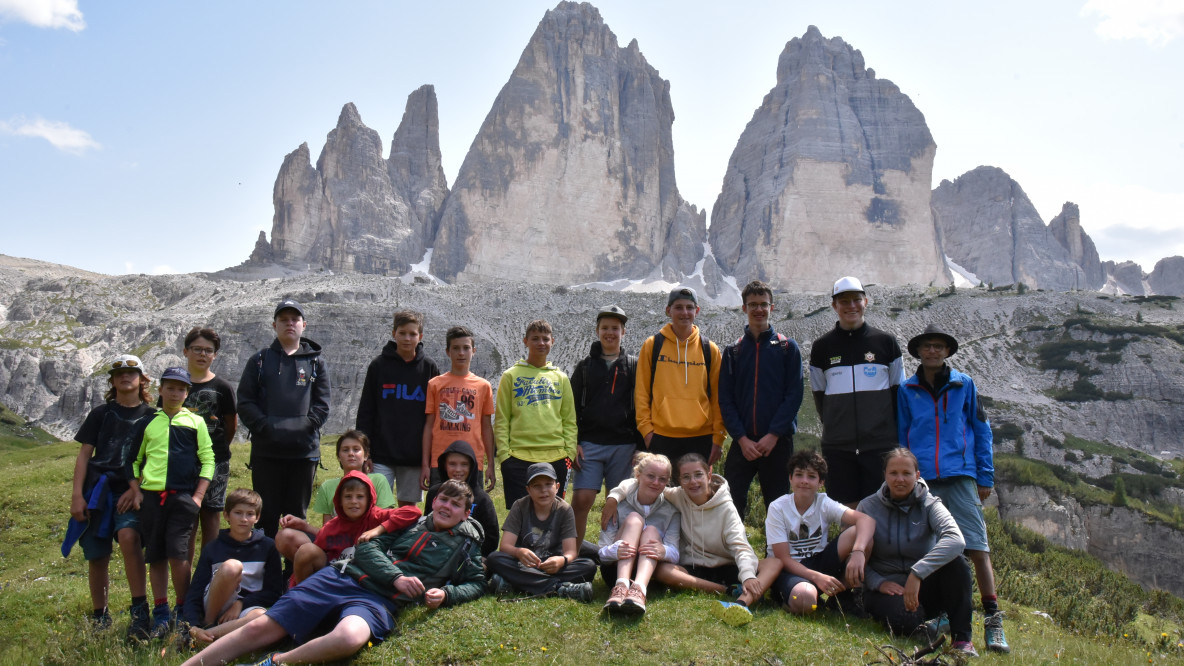 Gruppenfoto vor den 3 Zinnen