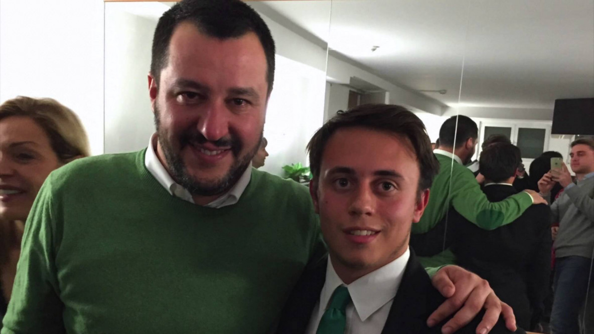 Kevin Masocco, Movimento Giovani Padani, insieme al segretario Matteo Salvini
