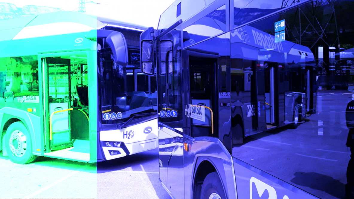 Nel 2021 solo un terzo dell'idrogeno dei bus Sasa era "verde", due terzi erano "blu" e provenivano da fuori provincia.