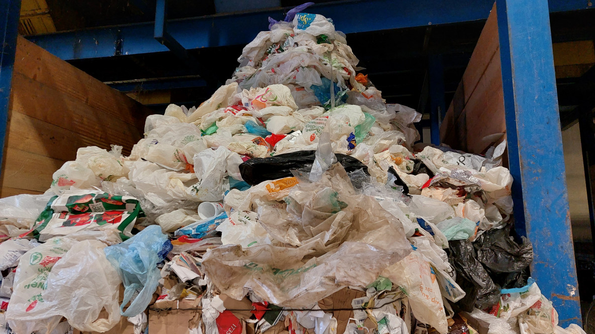 Separazione sacchetti bio - rifiuti in plastica