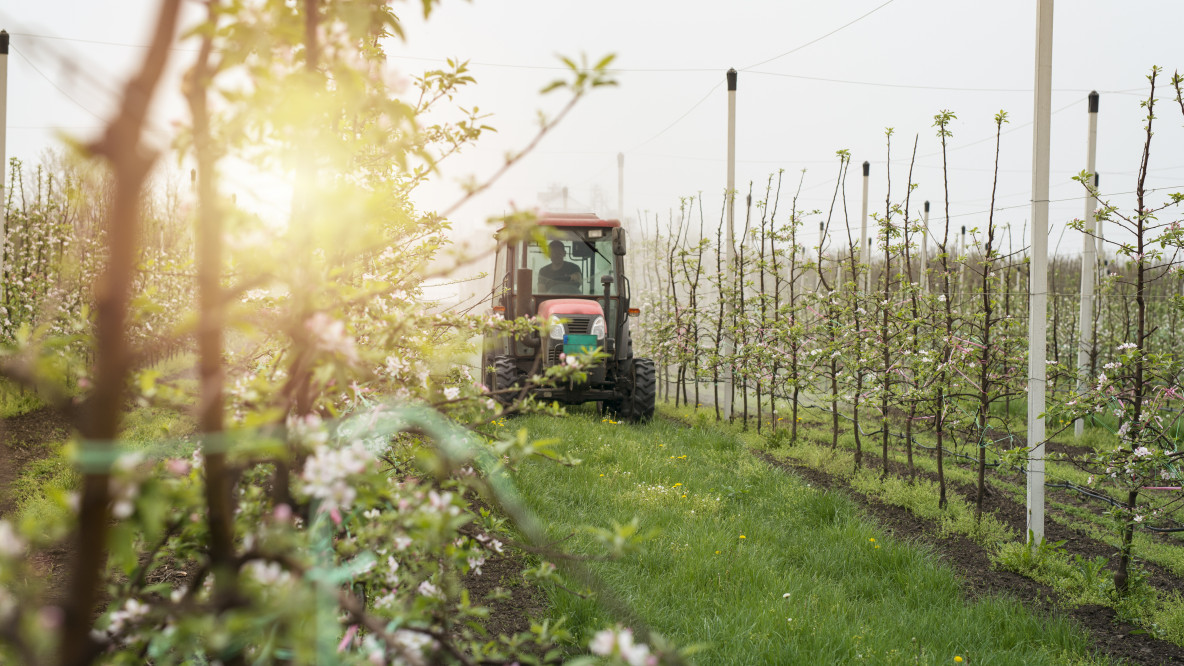 Tractor sprying