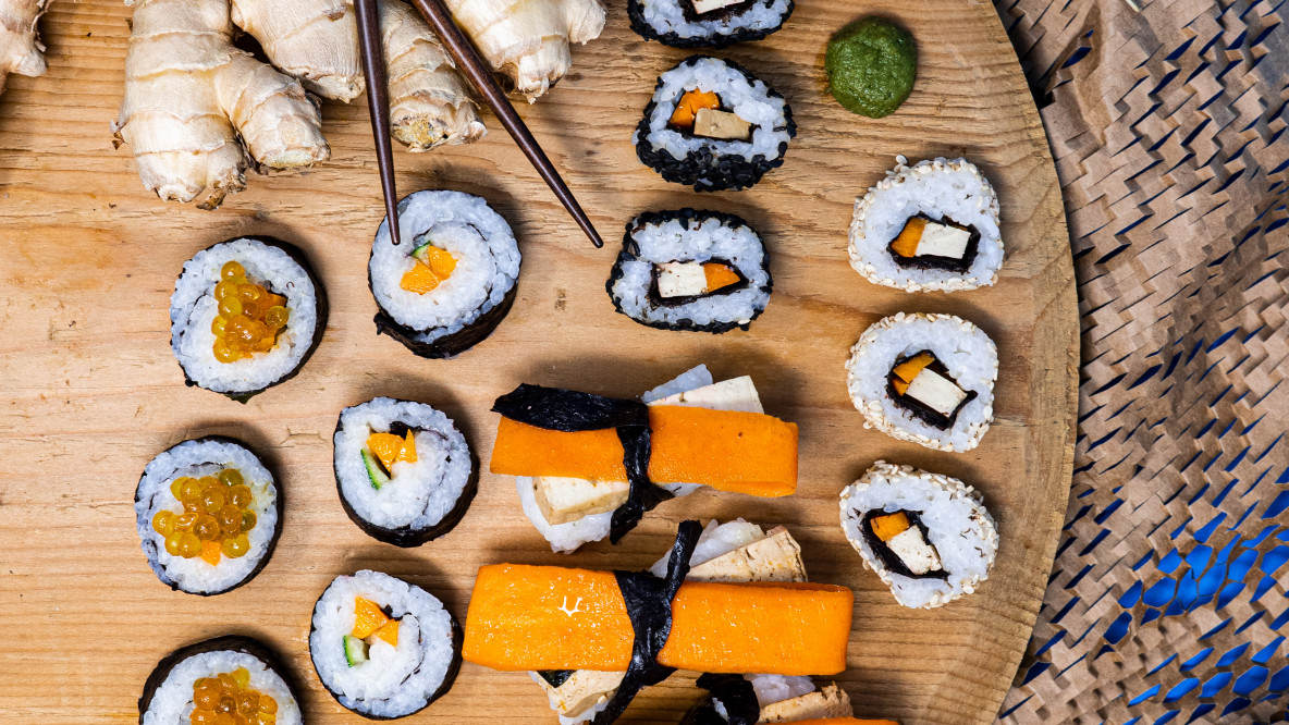 Sushi mit Rauchkarotten