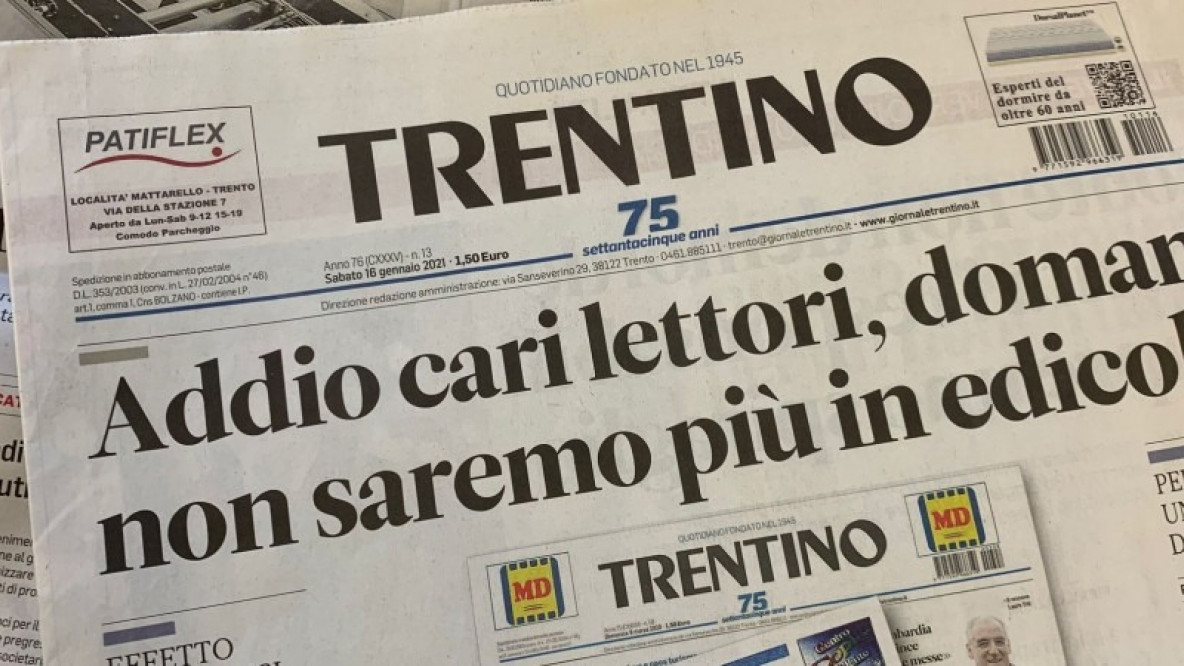 Chiusura del quotidiano Il Trentino Athesia