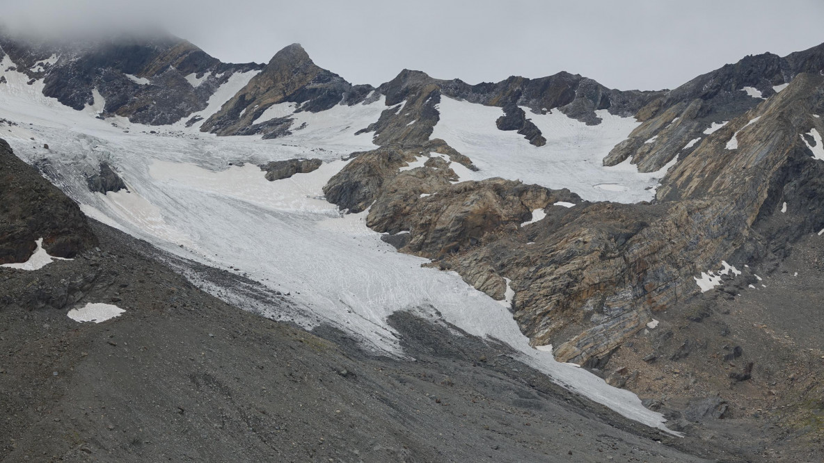 La fronte del Vedretta Lunga in alta val Martello