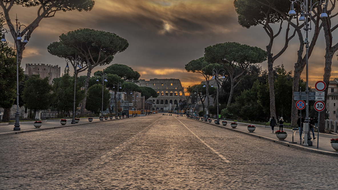 Via dei Fori Imperiali, erbaut während des Faschismus als Paradestraße für Mussolini