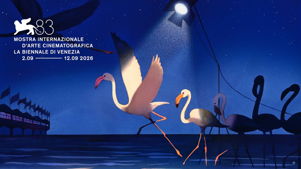 Logo vom Filmfestival Venedig, zu sehen sind einige Vögel