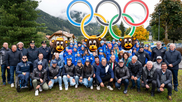 Enthüllungszeremonie in Rasen-Antholz, Olympia 2026