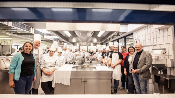 People in a kitchen
