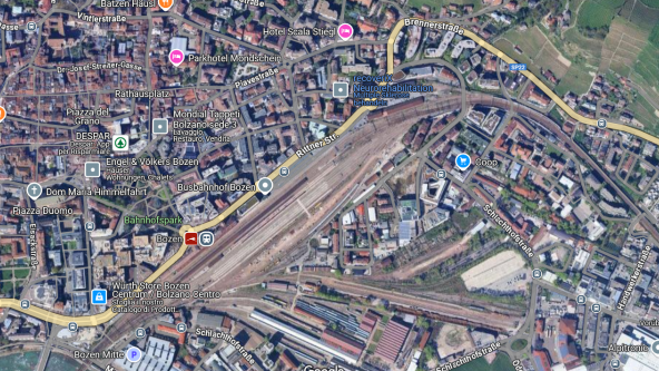 Bahnhofsareal Bozen google