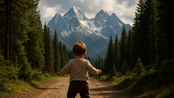 kind_mit_berg_bambino_con_montagna_openai