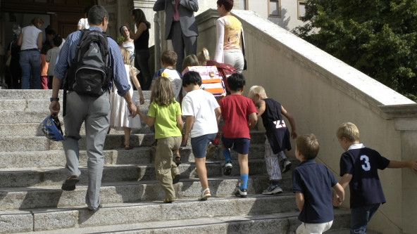 Schulweg percorso scolastico Schulkinder