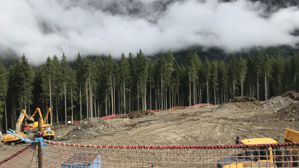 Bau des Speicherbeckens, Rasen-Antholz, Biathlonzentrum