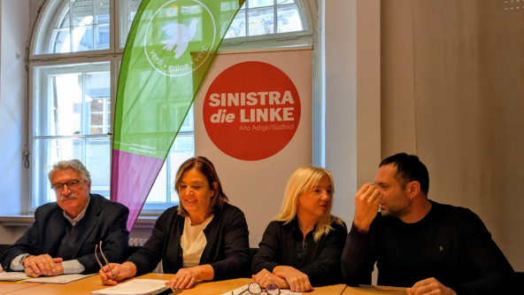 PK der Verdi und Sinistra zu 7 Monate Mitte-Rechts-Koalition