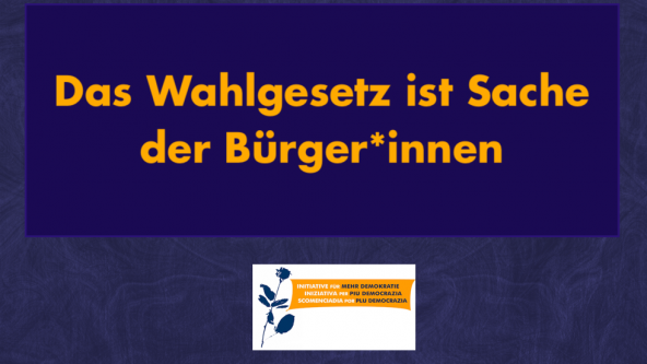 Das Wahlgesetz ist Sache der Bürger*innen