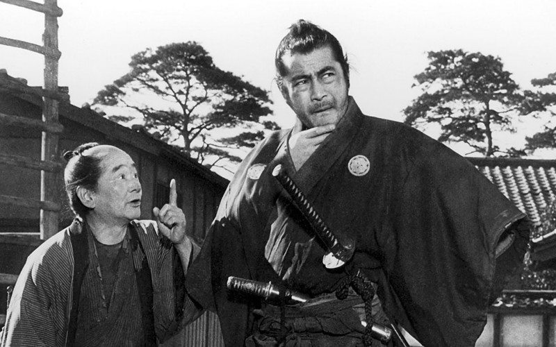 Bild auf dem Film Yojimbo, 2 Männer sind zu sehen