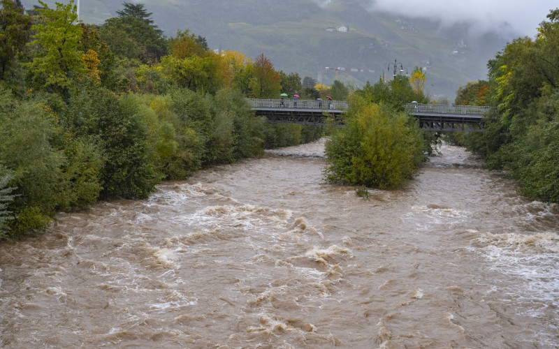 Hochwasser, Talfer, Bozen, November 2023