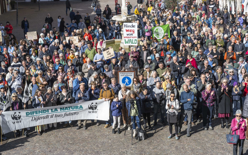 Protest in Kaltern gegen Speicherbecken